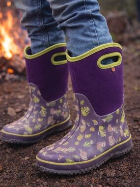 sloth print BOGS Boots with Lime Trim Girls boys size 6